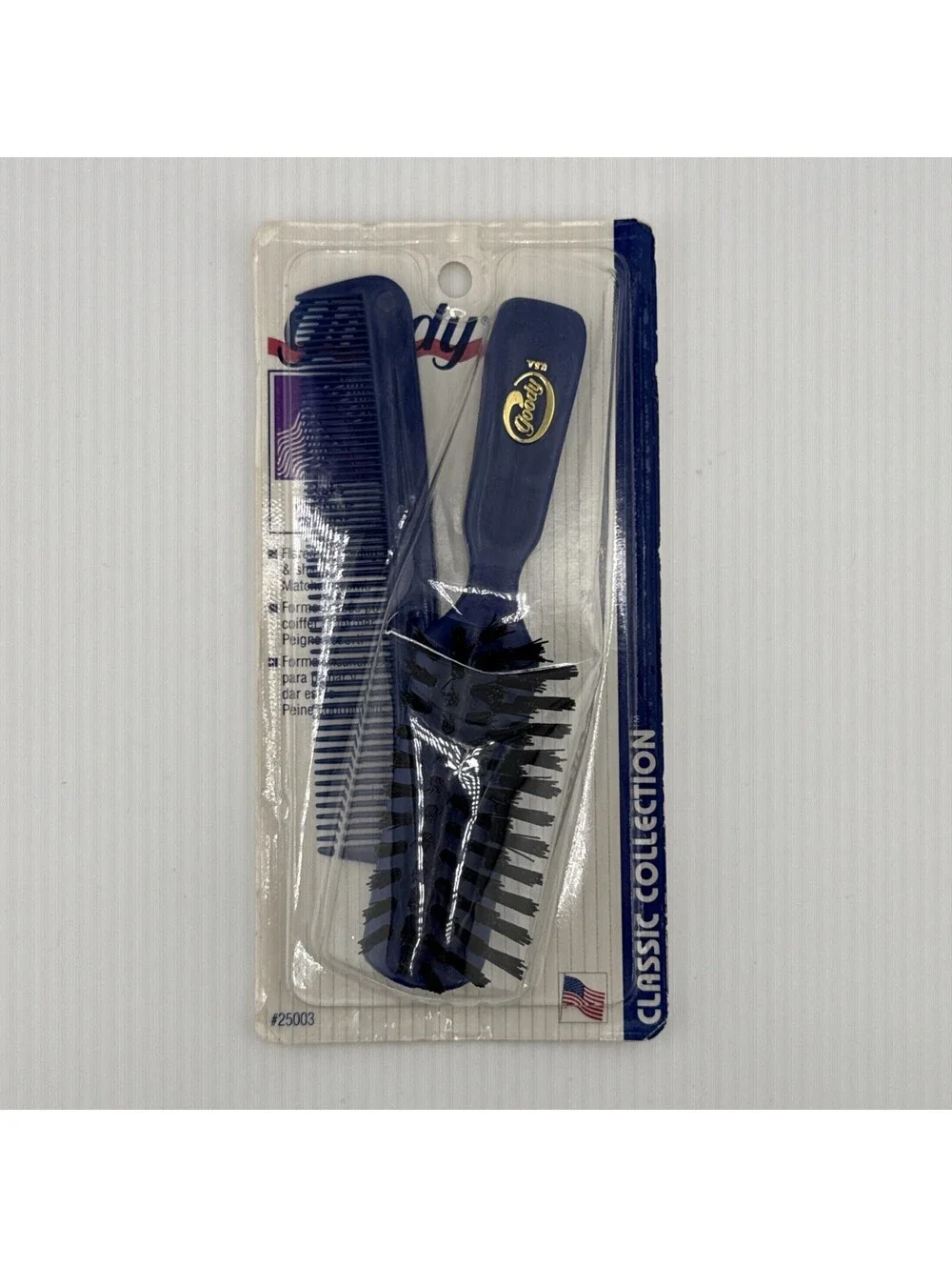 VTG Goody #25003 Brush & Comb Set Blue Goody Pocket Brush & Comb New Old Stock